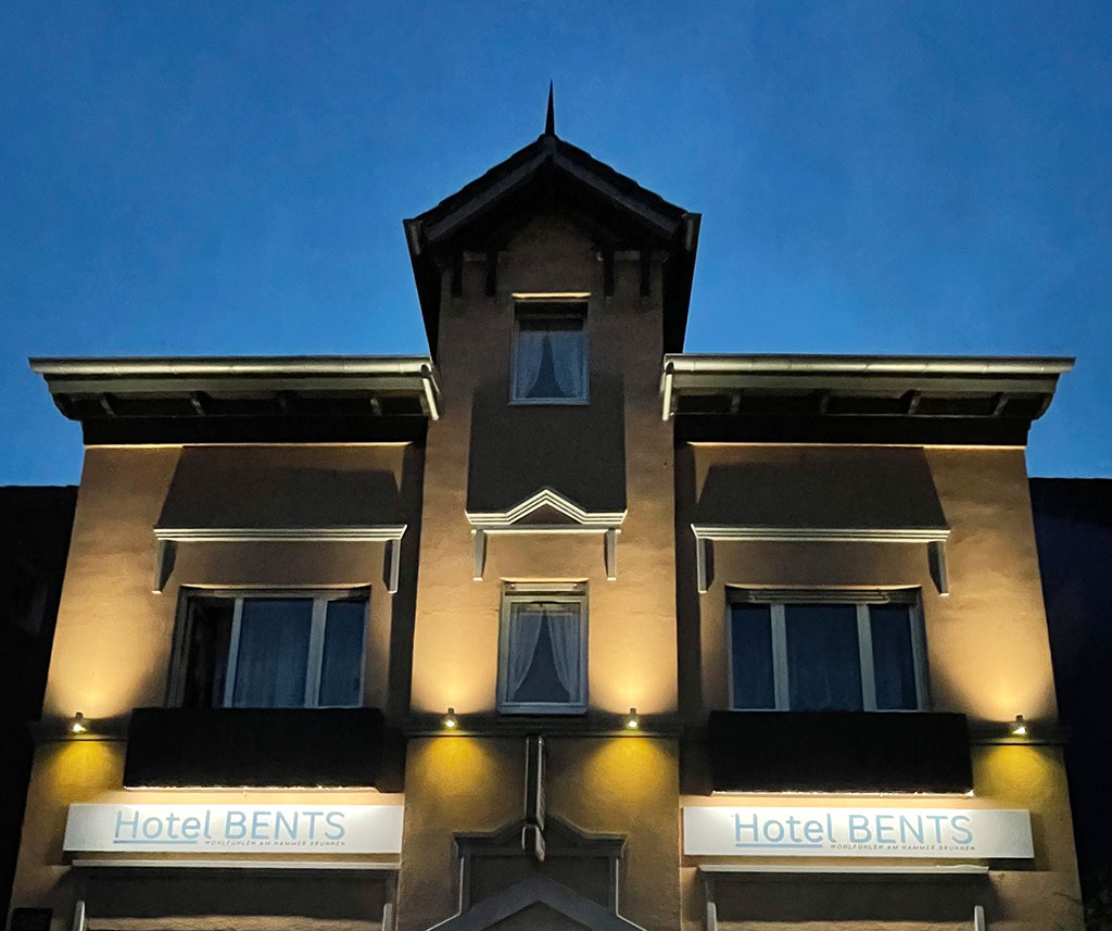 Nachtaufnahme Hotel Bents
