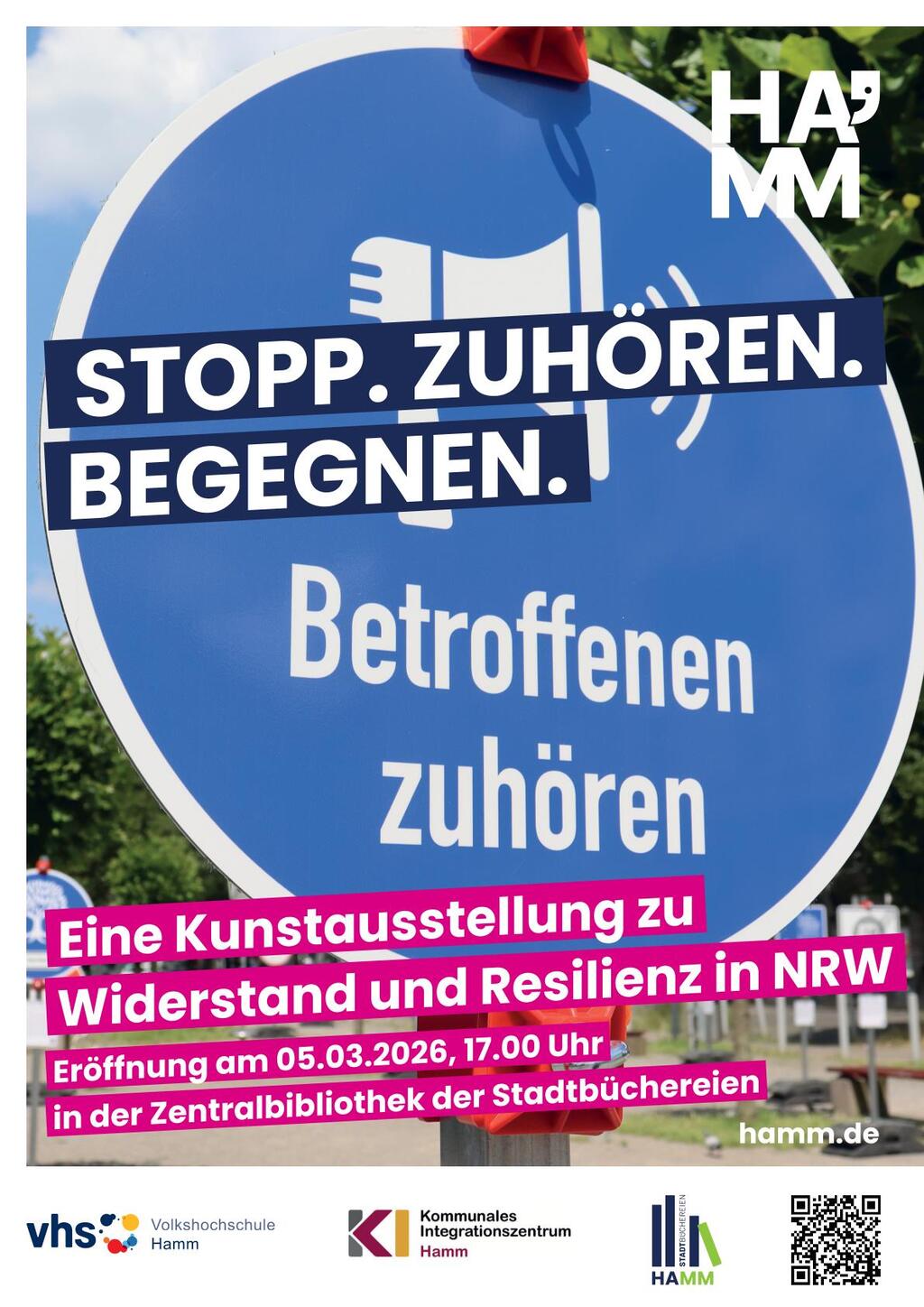 Flyer Veranstaltung Stopp. Zuh&ouml;ren. Begegnen.