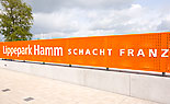 Schriftzug: Lippepark Hamm Schacht Franz, Urheber: Foto: Thorsten Hübner